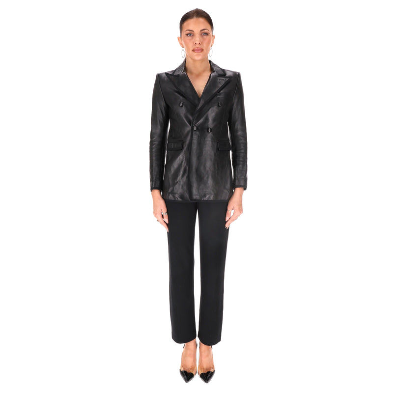 Saint Laurent Lambskin Leather Blazer. Size 36FR