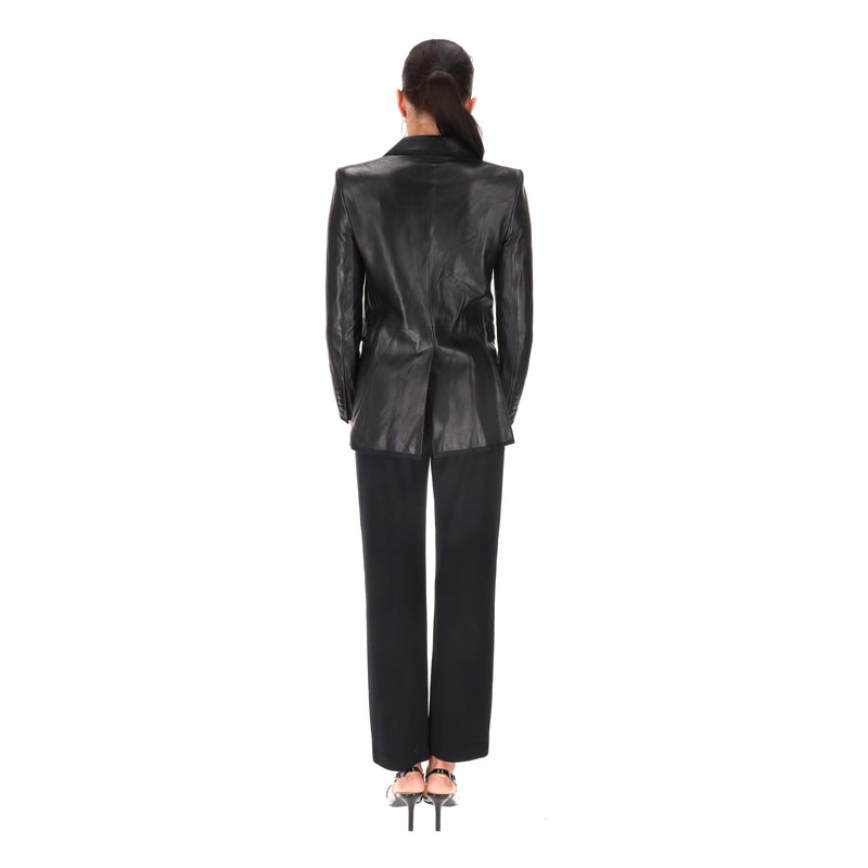 Saint Laurent Lambskin Leather Blazer. Size 36FR