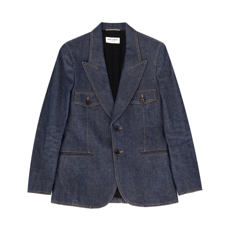 Saint Laurent Matching Denim Jacket & Trousers. Size 36FR