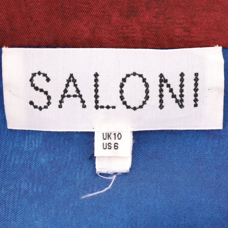 Saloni Lotus Print Pleated Silk Dress. Size 10UK