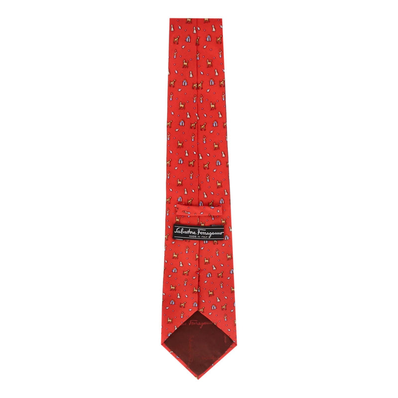 Salvatore Ferragamo Dog Print Silk Tie
