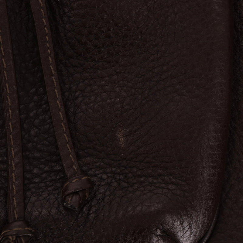 Salvatore Ferragamo Grained Leather Drawstring Detail Shoulder Bag