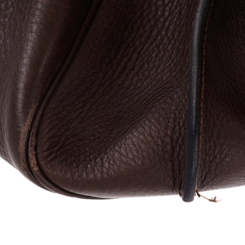 Salvatore Ferragamo Grained Leather Drawstring Detail Shoulder Bag