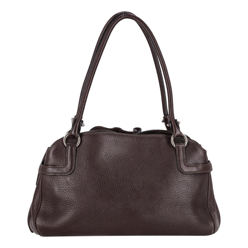 Salvatore Ferragamo Grained Leather Drawstring Detail Shoulder Bag