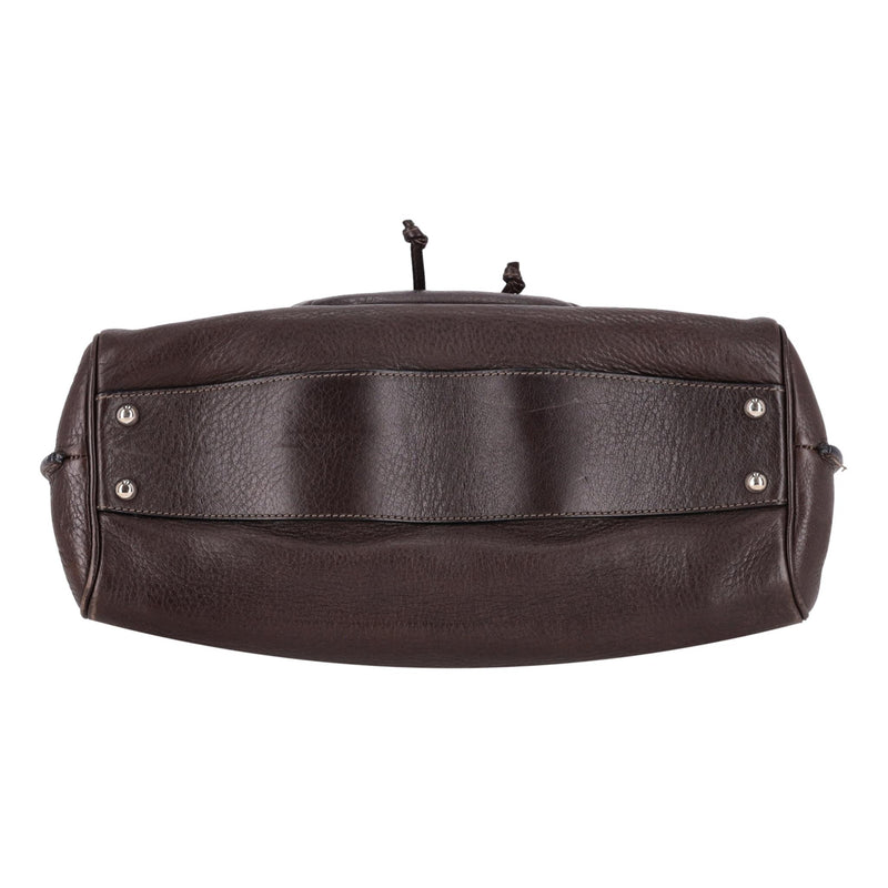 Salvatore Ferragamo Grained Leather Drawstring Detail Shoulder Bag