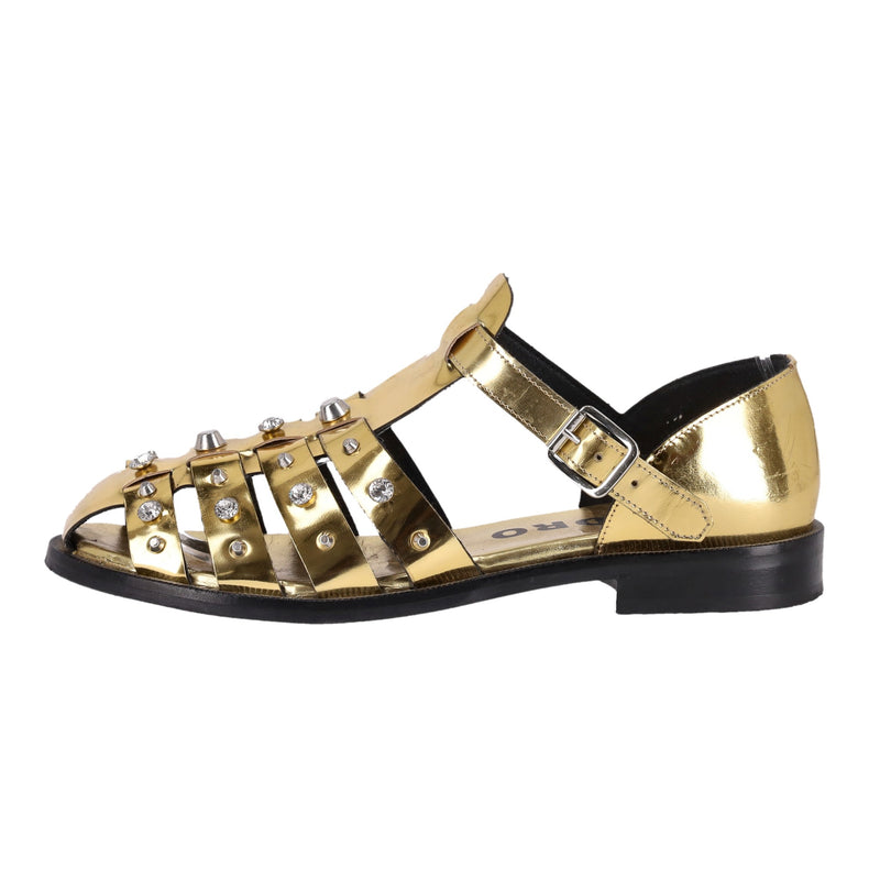 Sandro Olyma Studded Leather Cage Sandals. Size 37