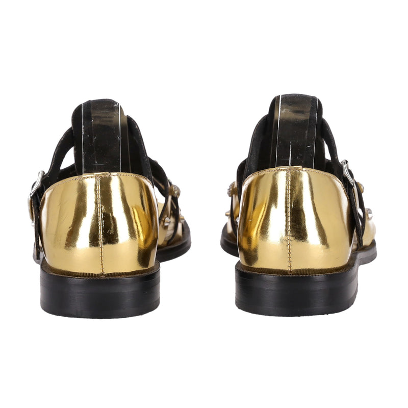 Sandro Olyma Studded Leather Cage Sandals. Size 37