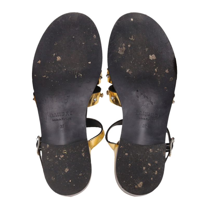 Sandro Olyma Studded Leather Cage Sandals. Size 37