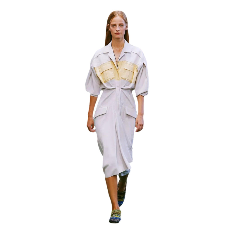 Carven Gathered Shirt Dress. Size 34FR