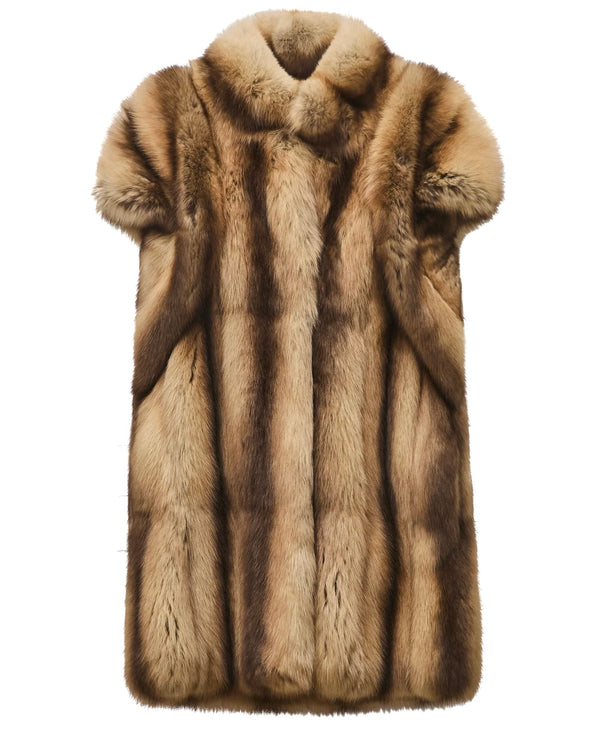 Fendi Sable Fur Hooded Gilet. Size 42IT