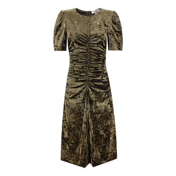 Sea Crushed Velvet Ruched Dress. Size S
