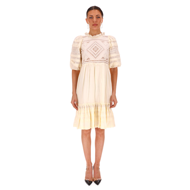 Sea Cotton Ruffle Embroidered Tiered Dress. Size 6US