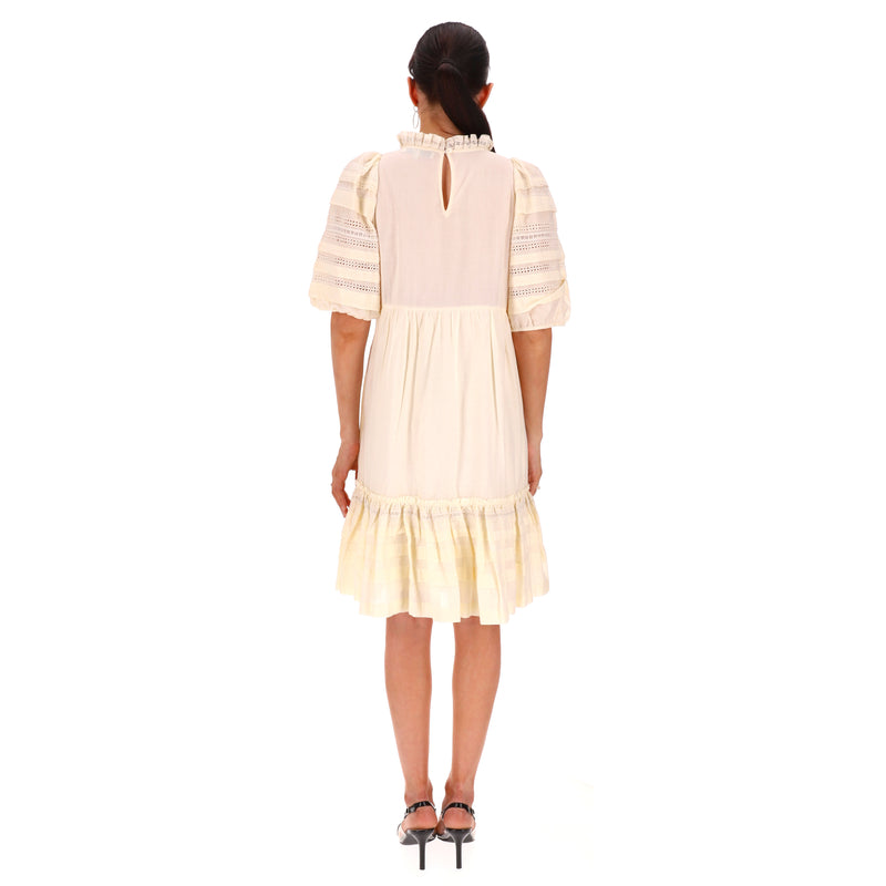 Sea Cotton Ruffle Embroidered Tiered Dress. Size 6US