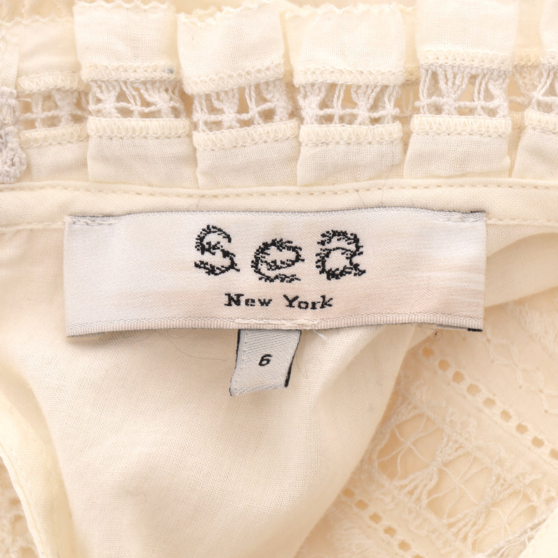 Sea Cotton Ruffle Embroidered Tiered Dress. Size 6US