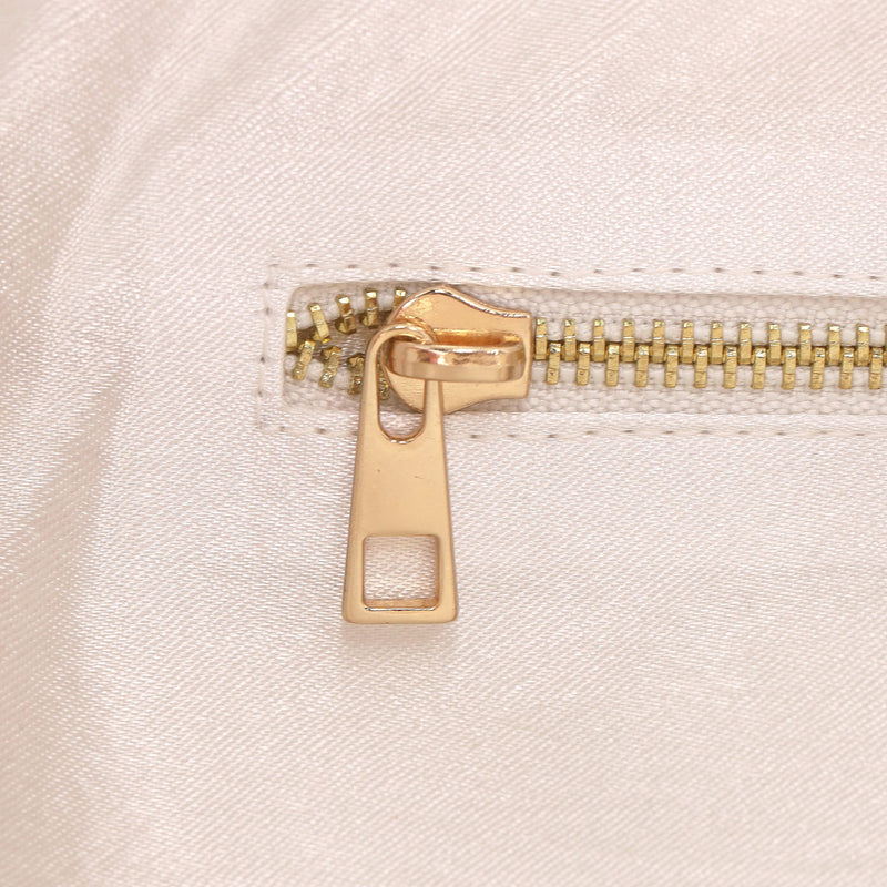 Shush London Hand-Beaded Canvas Logo Tote Bag With Bamboo Handles