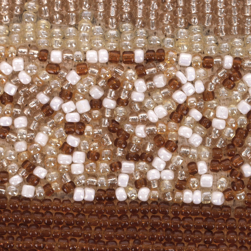 Shush London Hand-Beaded Canvas Logo Tote Bag With Bamboo Handles