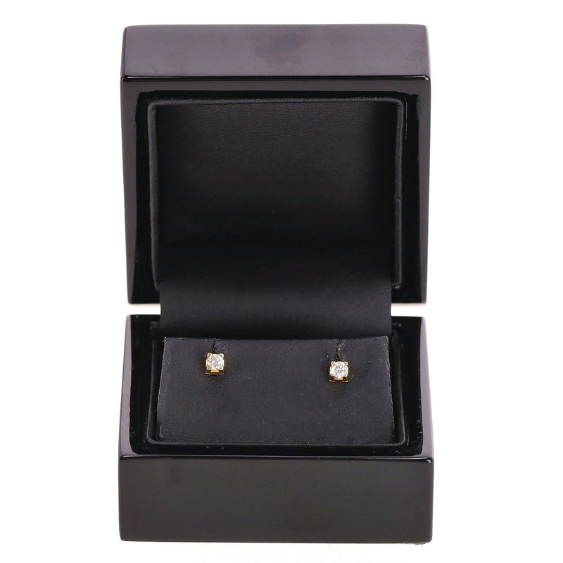 Diamond Solitaire Earrings Set In 18k Gold