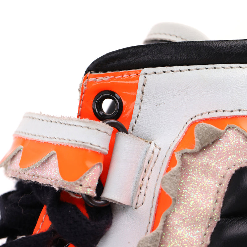 Sophia Webster Glitter-Detail Leather 'Riko' High-Top Sneakers. Size 37
