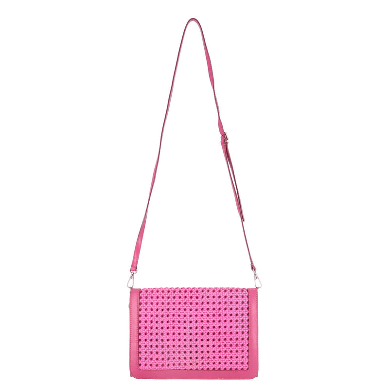 Stella McCartney Vegan Leather Woven Crossbody Bag