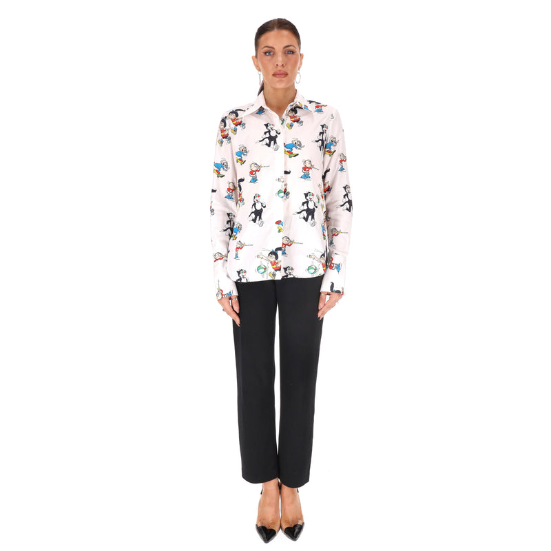 Stella McCartney Comic Print Cotton Shirt.Size 40IT