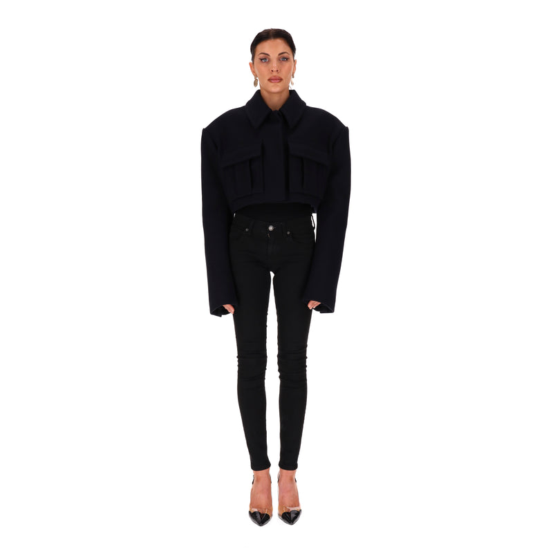 Stella McCartney Balaton Bucci Cropped Wool Jacket. Size 48IT