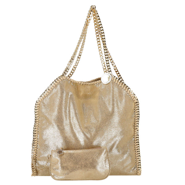 Stella McCartney Vegan Leather Falabella Chain-Link Tote Bag With A Matching Pouch