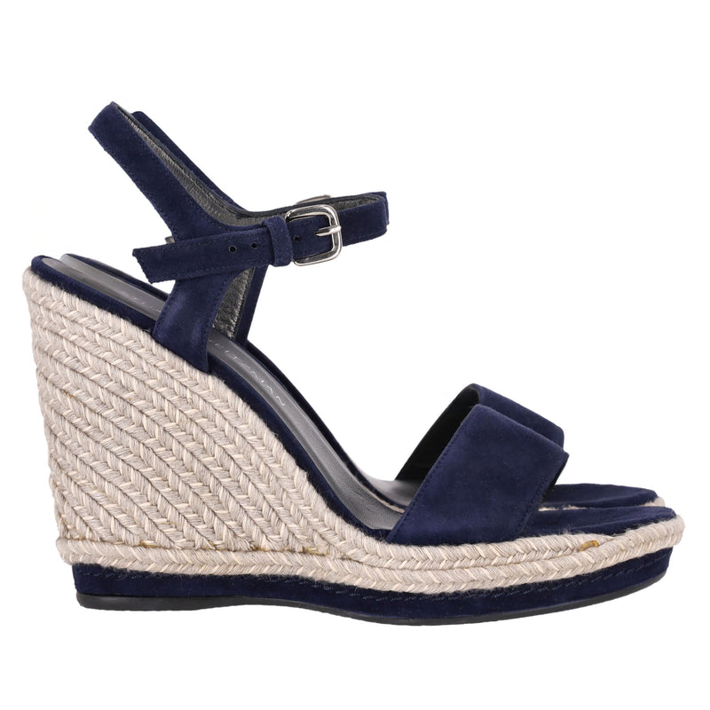 Stuart Weitzman 'Teddi' Suede Espadrille Wedge Sandals. Size 39.5
