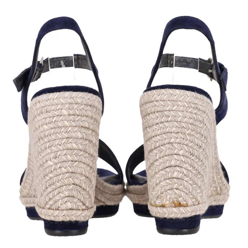 Stuart Weitzman 'Teddi' Suede Espadrille Wedge Sandals. Size 39.5