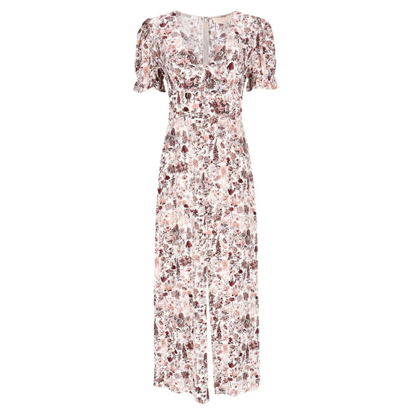 TVF for DVF Floral Print Puff-Sleeve Midi Dress. Size 6US