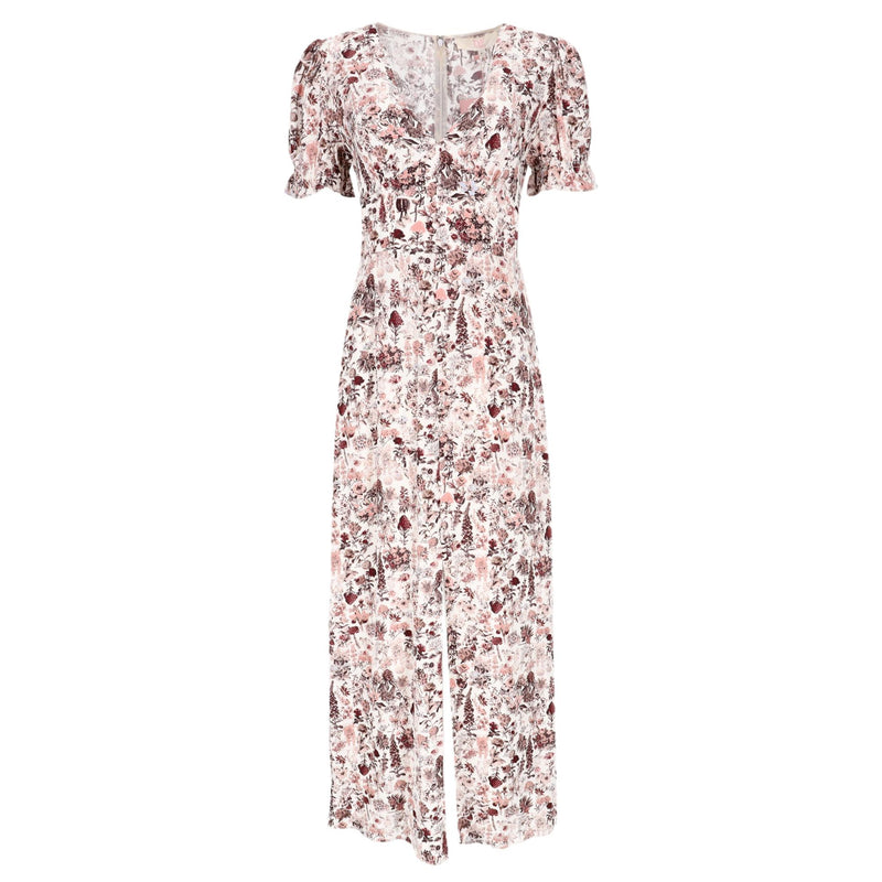 TVF for DVF Floral Print Puff-Sleeve Midi Dress. Size 6US