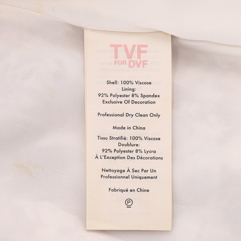 TVF for DVF Floral Print Puff-Sleeve Midi Dress. Size 6US