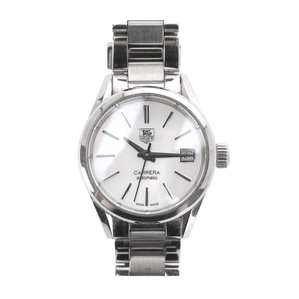 Tag Heuer Carrera Date Steel Watch With Mother-Of-Pearl Dial