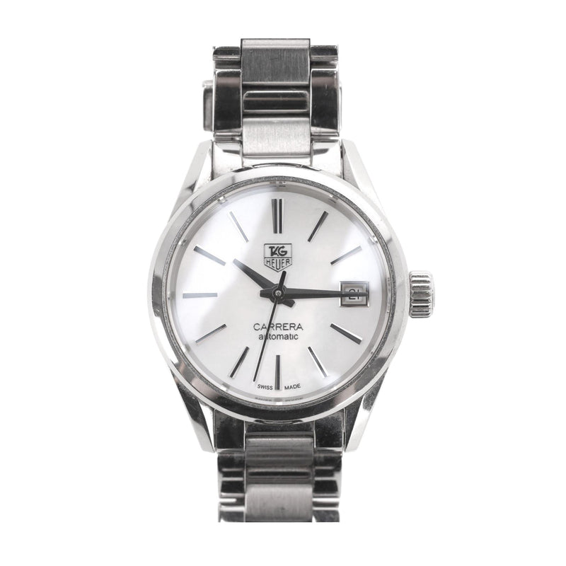 Tag Heuer Carrera Date Steel Watch With Mother-Of-Pearl Dial