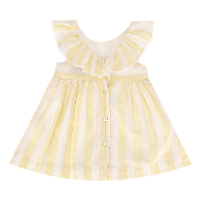 Tartine En Chocolat Baby Girl Striped Cotton Dress. Size 9M