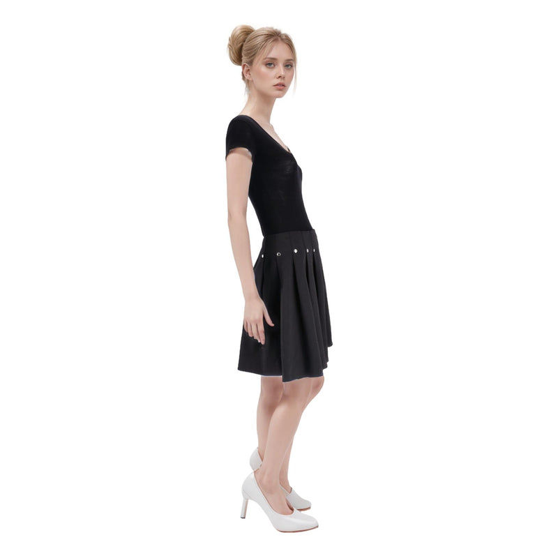 Louis Vuitton 'LV' Logo Rivet Mini Skirt. Size 34FR