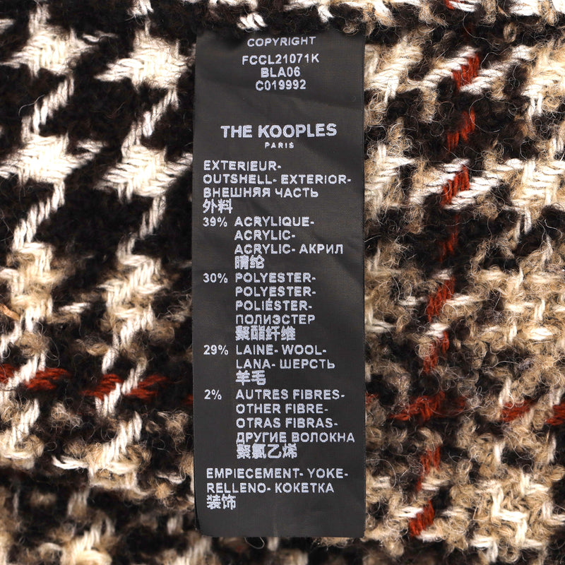 The Kooples Wool Blend Oversized Houndstooth Tweed Jacket/Shacket. Size 1EU