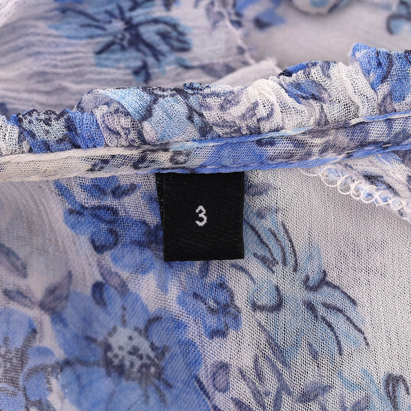 The Kooples Floral Frill Detail Sheer Top. Size 3