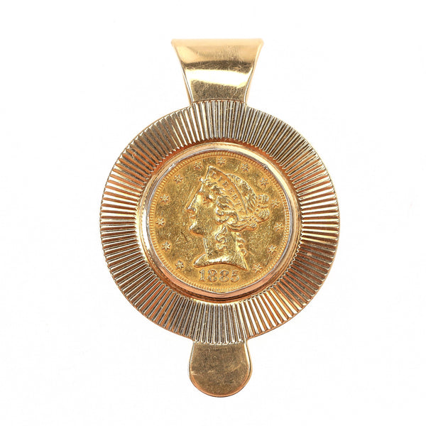 Tiffany & Co. 22k Gold Coronet Head Quarter Eagle Coin Money Clip