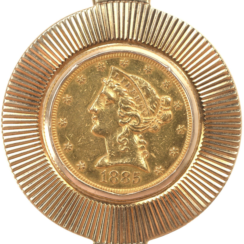 Tiffany & Co. 22k Gold Coronet Head Quarter Eagle Coin Money Clip