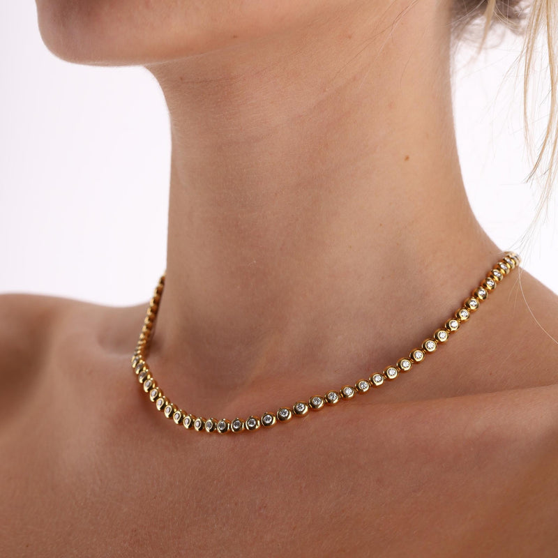 Tiffany & Co. Jazz Diamond 5ct Tennis Necklace In 18k Gold