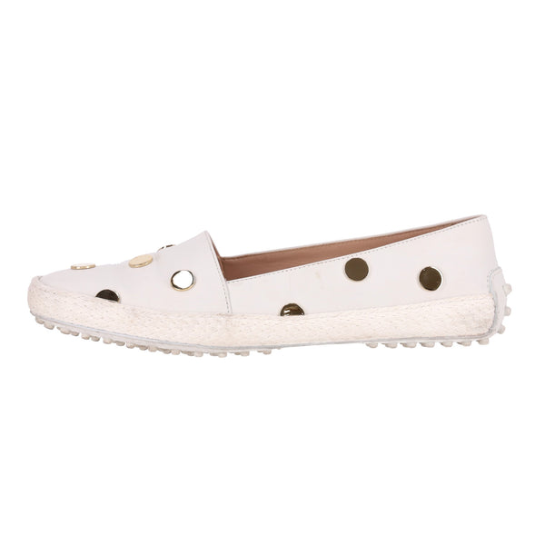 Tod's Gommino Leather Loafers With Polka-Dot Stud Pattern. Size 38.5