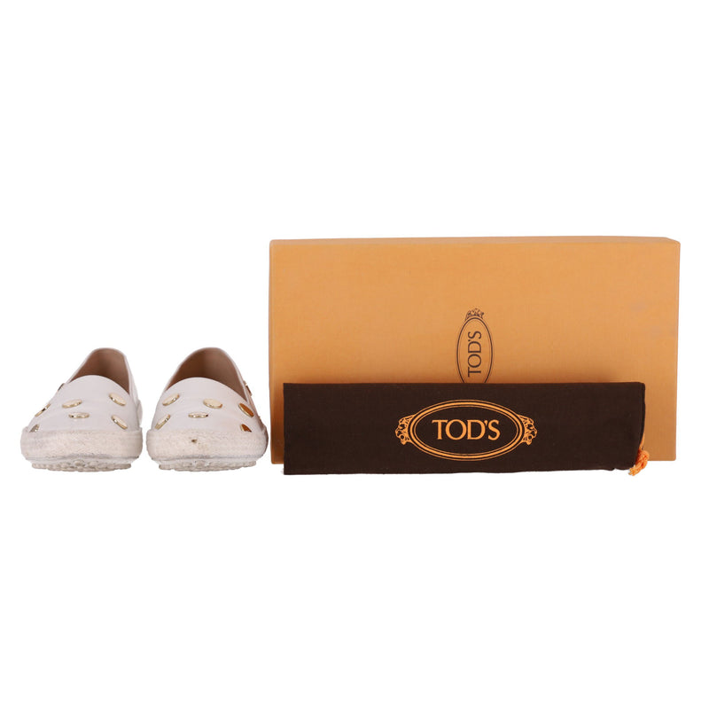 Tod's Gommino Leather Loafers With Polka-Dot Stud Pattern. Size 38.5