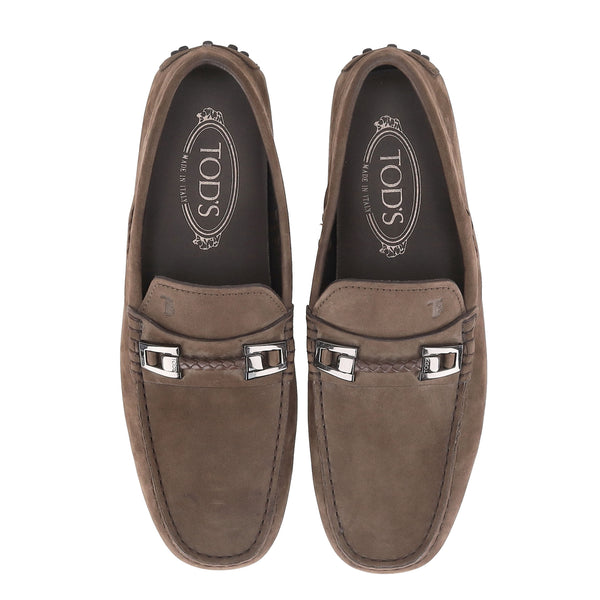 Tod's Leo Clamp City Gommino Nubuck Leather Loafers. Size 39.5