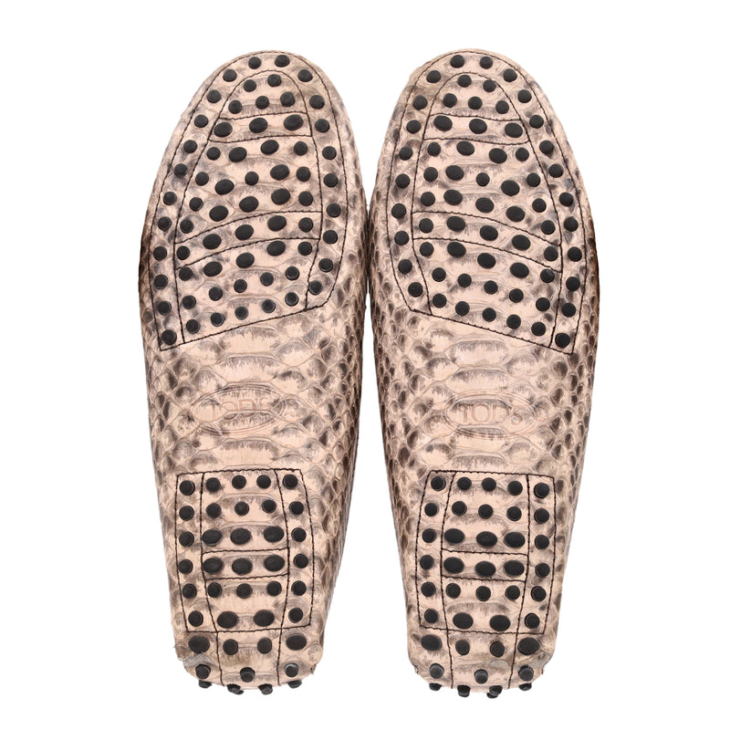 Tod's Snake Embossed Leather Driving Loafers. Size 39.5