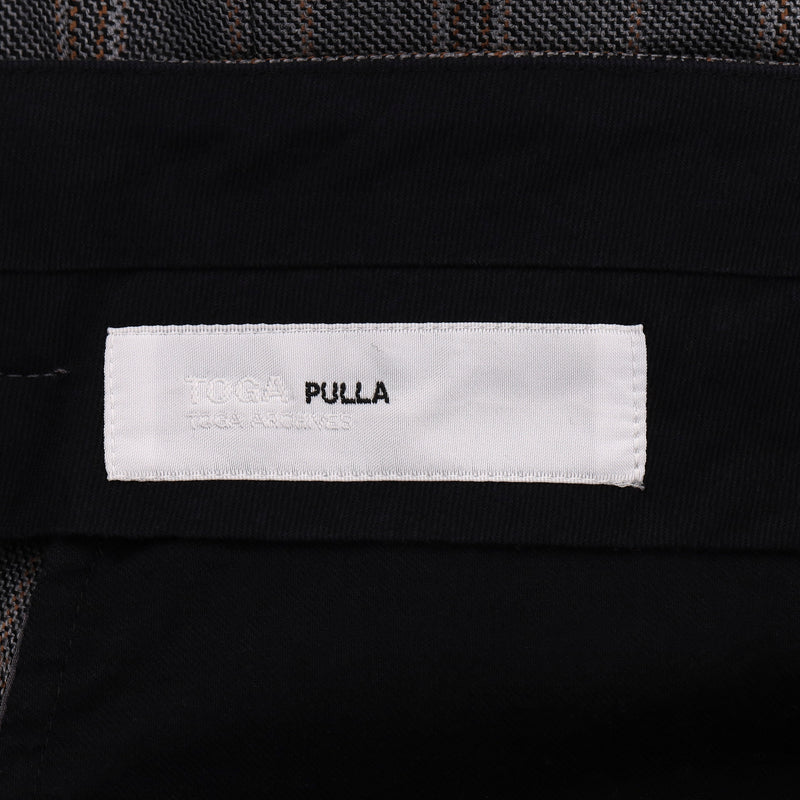 Togo Pulla Checked Wool Trousers With A Side Slit. Size XS