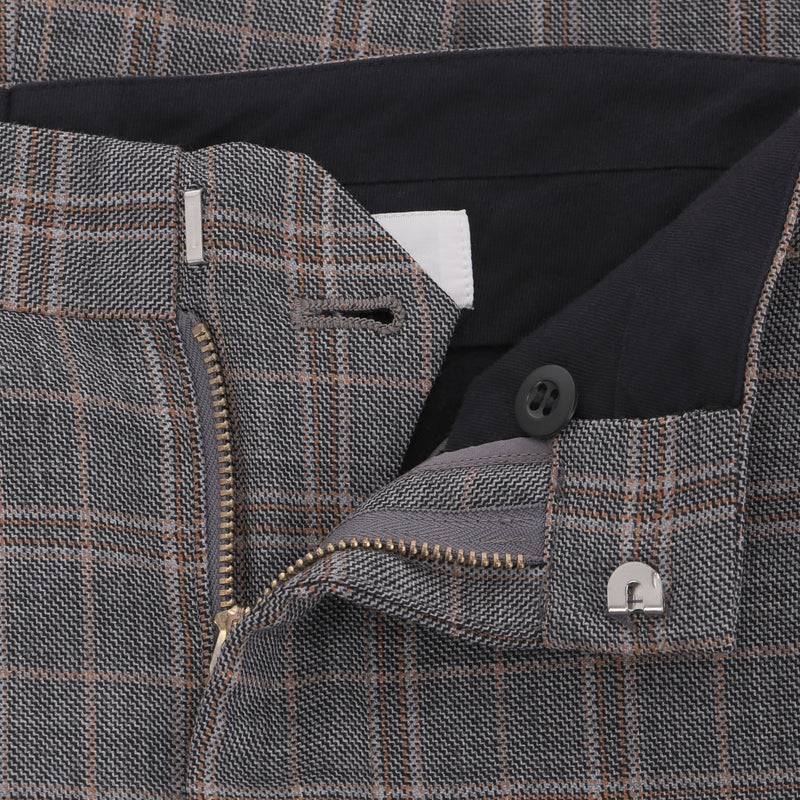 Togo Pulla Checked Wool Trousers With A Side Slit. Size XS