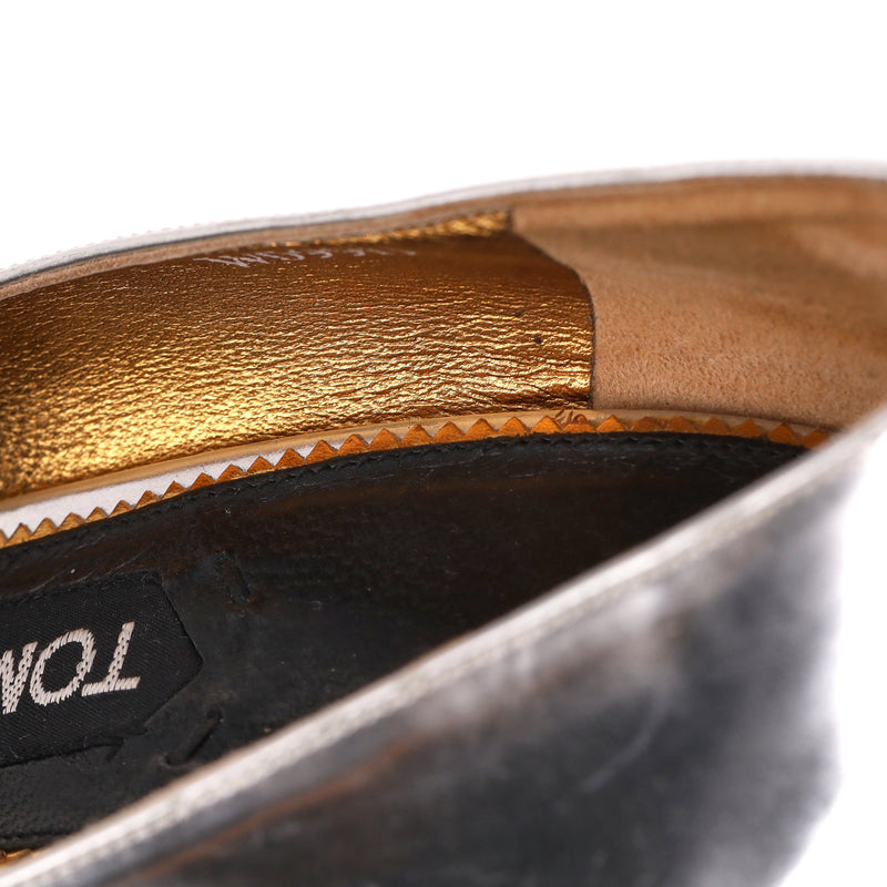 Tom Ford Metallic Leather Pumps. Size 35.5
