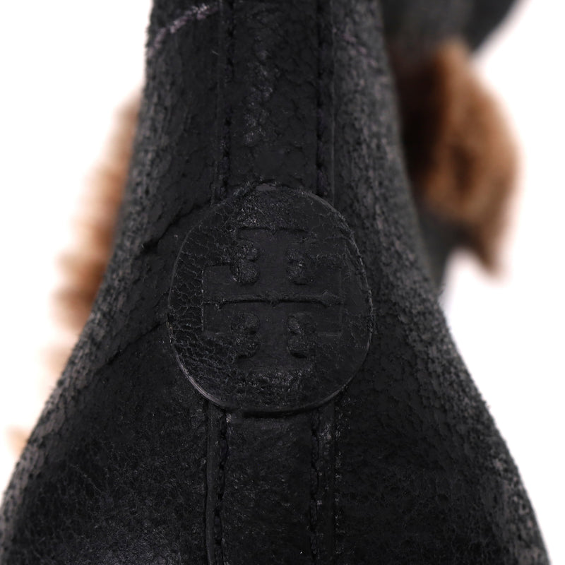 Tory Burch Sebastian Leather & Shearling Knee-High Boots. Size 39