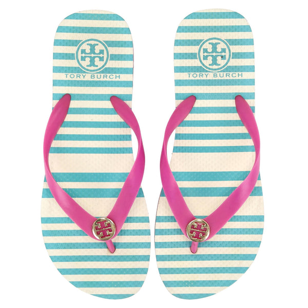 Tory Burch Thadine Rubber Wedge Flip Flop Sandals. Size L