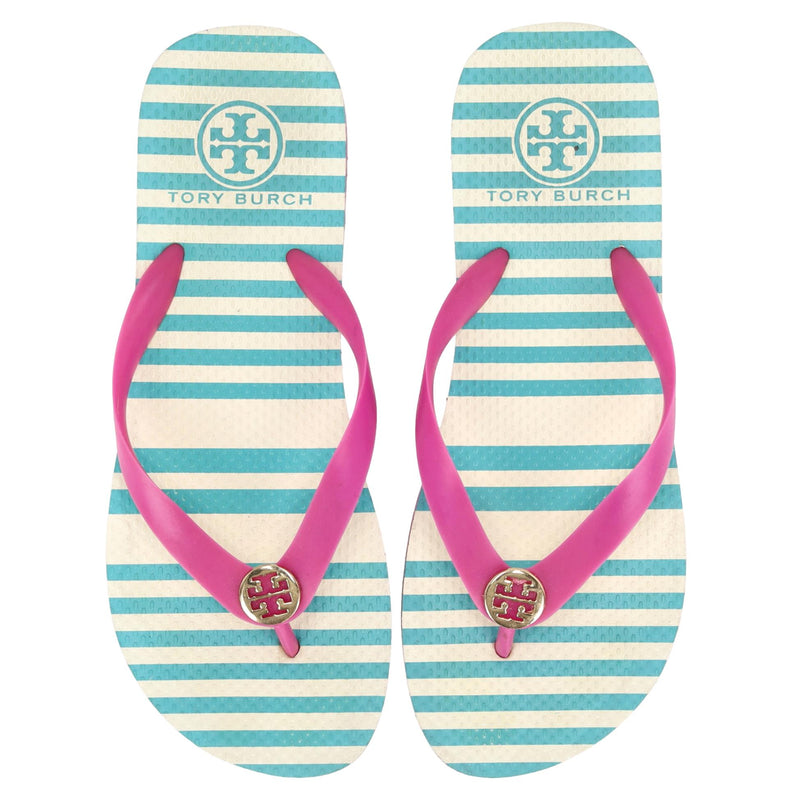 Tory Burch Thadine Rubber Wedge Flip Flop Sandals. Size L